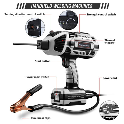 Handheld Welding Machine Home Small Portable Inverter Welder(Gray EU Plug 220V) - Electric Soldering Iron by buy2fix | Online Shopping UK | buy2fix