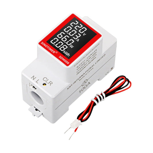SINOTIMER SDM008 Rail Type AC Multifunctional Digital Voltage And Current Power Monitor - Current & Voltage Tester by SINOTIMER | Online Shopping UK | buy2fix