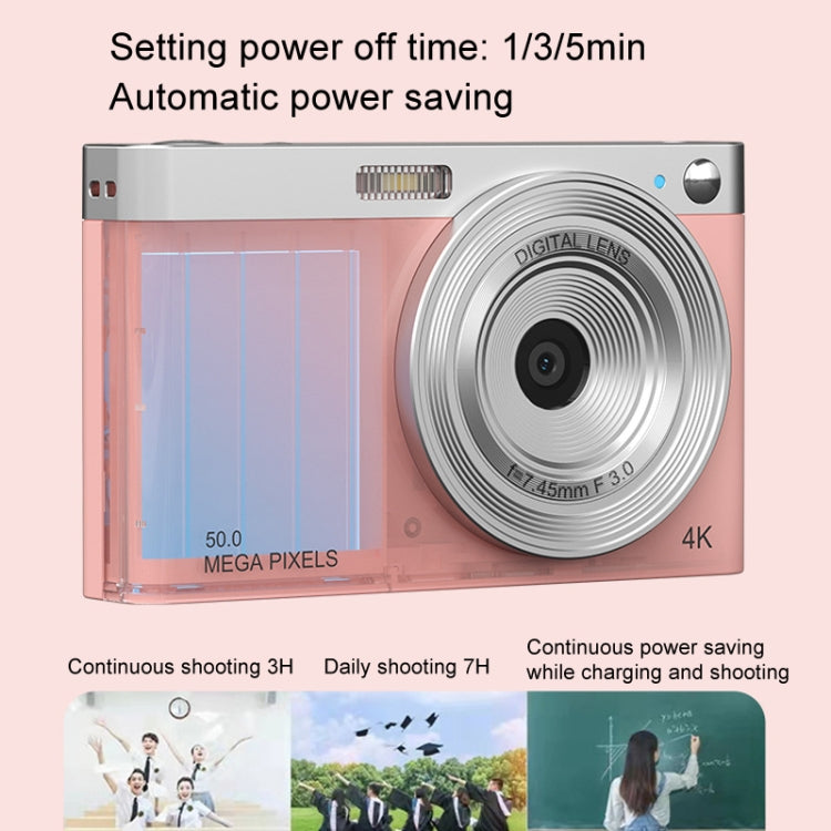 50 MP HD Camera 4K Video Retro Vlog Self-Shooting Camera(White) by buy2fix