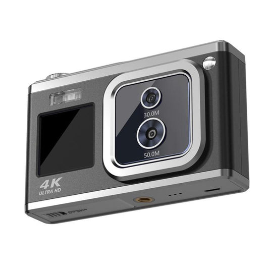 4K HD Optical Dual Lens Digital Camera 50MP Dual Screen Selfie Camera, No Memory(Black) - Video Cameras by buy2fix | Online Shopping UK | buy2fix