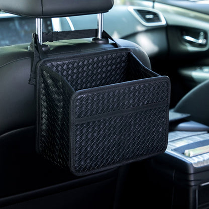 Car Hanging Garbage Bag Multifunctional Folding Storage Box, Model: H611 Woven Pattern by buy2fix