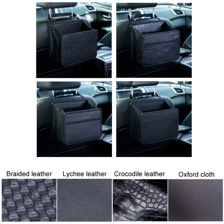 Car Hanging Garbage Bag Multifunctional Folding Storage Box, Model: H611 Woven Pattern by buy2fix