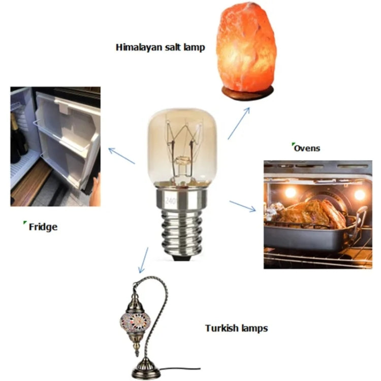 E14 Salt Crystal Lamps High Temperature Resistant Oven Light Bulb, Power: 15W Brass Lamp Head(2700K Warm White) by buy2fix