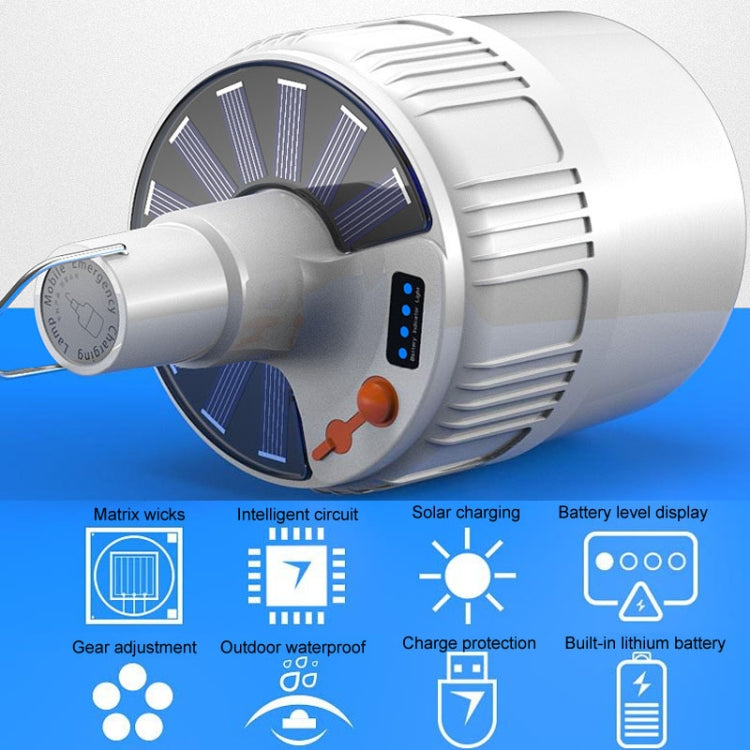 Rechargeable LED Solar Bulb Light Waterproof Night Market Stall Energy Saving Lamp, Model: 24LED by buy2fix