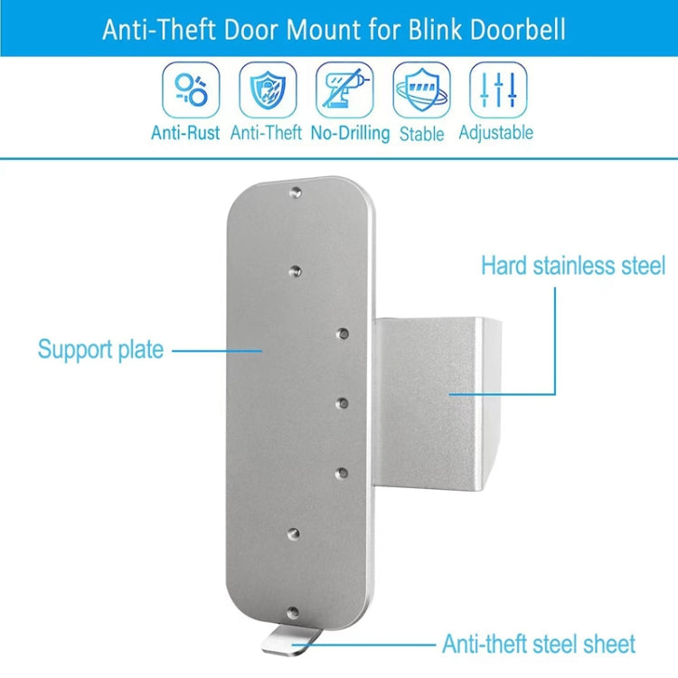 For Blink Doorbell Bracket No-Drilling Easy Installation Mount(Silver) by buy2fix