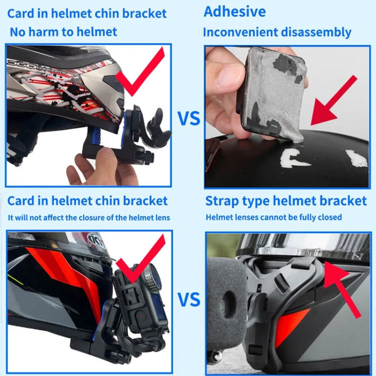Motorcycle Helmet Chin Clamp Mount for GoPro Hero Series DJI Osmo Action, SJCAM Cameras, Spec: Set 2 by buy2fix
