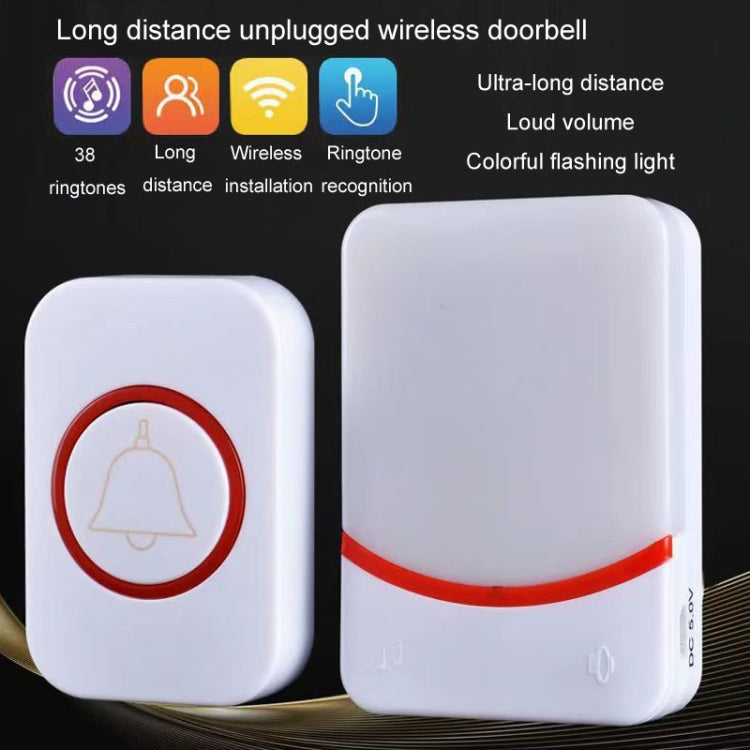 CMF1188-21 USB Power Home Wireless Doorbell Remote Control Intelligent Flashing Doorbell Caller by buy2fix