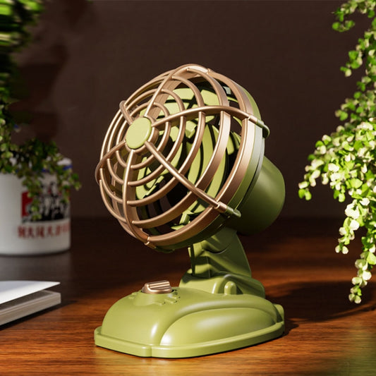 Mini Office Desktop Silent Electrical Fan Desktop Outdoor USB Retro Fan(Green) by buy2fix