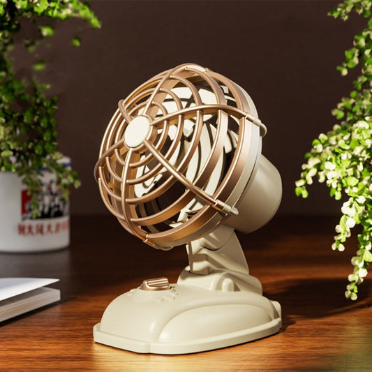 Mini Office Desktop Silent Electrical Fan Desktop Outdoor USB Retro Fan(Yellow) by buy2fix