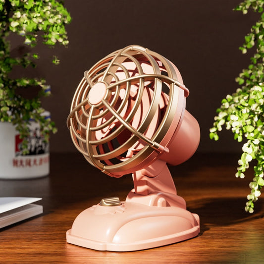 Mini Office Desktop Silent Electrical Fan Desktop Outdoor USB Retro Fan(Pink) by buy2fix