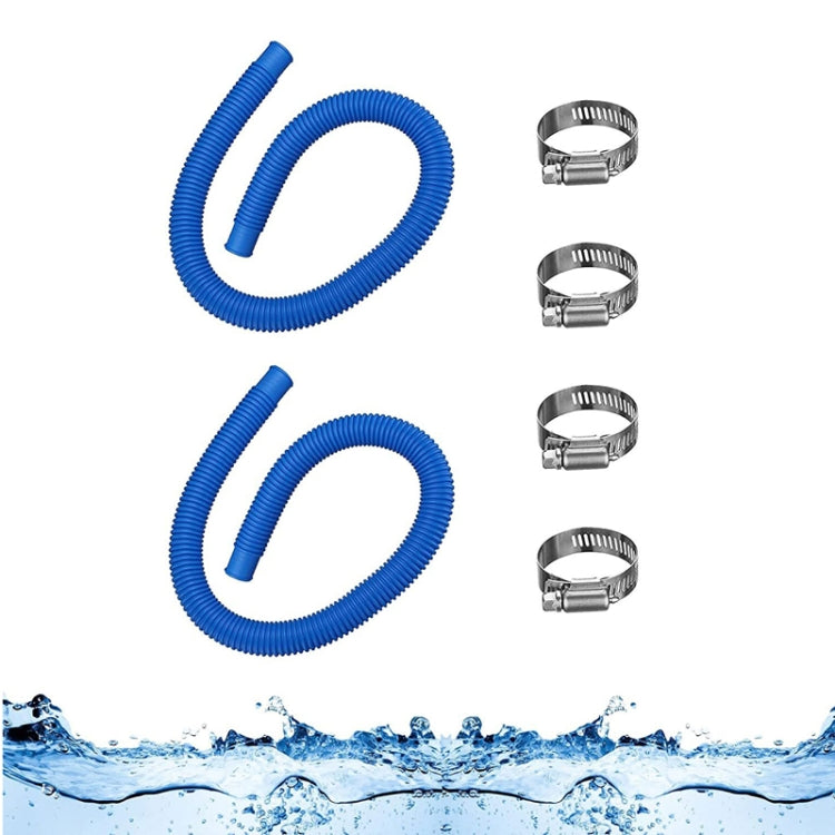 For Intex Swimming Pool Filter Pump Replacement 2 Hoses 4 Clamps Blue - Swimming Pool Parts by buy2fix | Online Shopping UK | buy2fix