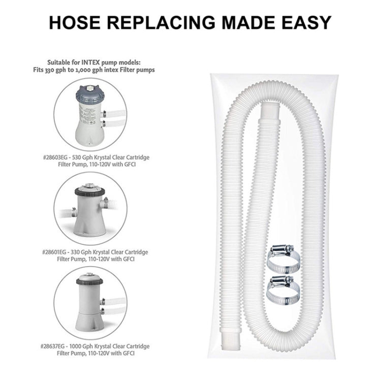 For Intex Swimming Pool Filter Pump Replacement 2 Hoses 4 Clamps Blue - Swimming Pool Parts by buy2fix | Online Shopping UK | buy2fix