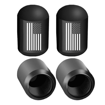 4pcs /Set Car Tire Capsule Aluminum Alloy Screw Dustproof Valves(Black) - Tire Valve Caps by buy2fix | Online Shopping UK | buy2fix