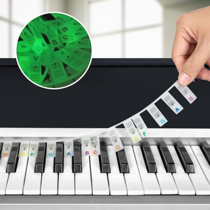 Luminous Silicone Piano Notes Guide Removable Piano Keyboard, Spec: 88 Keys Color Text - Keyboard Accessories by buy2fix | Online Shopping UK | buy2fix