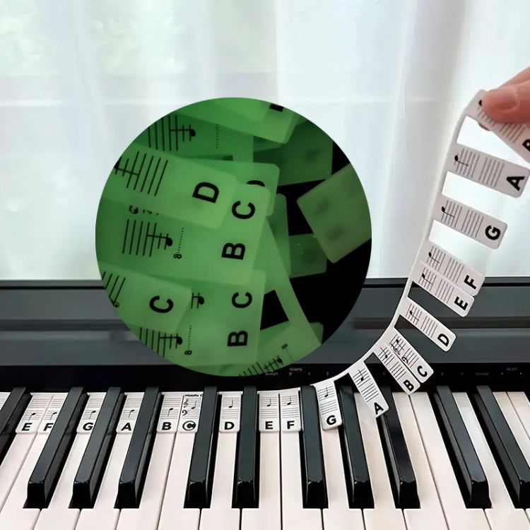 Luminous Silicone Piano Notes Guide Removable Piano Keyboard, Spec: 61 Keys Black Text - Keyboard Accessories by buy2fix | Online Shopping UK | buy2fix