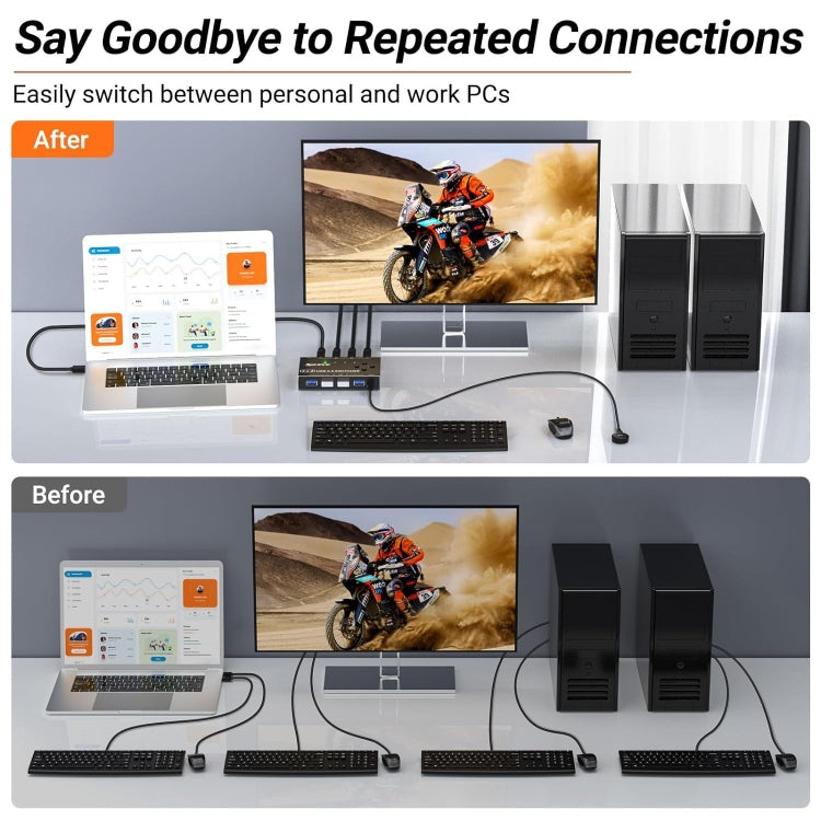 KC-KM434B USB3.0 4 Port USB Shared Device 4 Port Printer Sharing Device Keyboard Mouse Switch by buy2fix