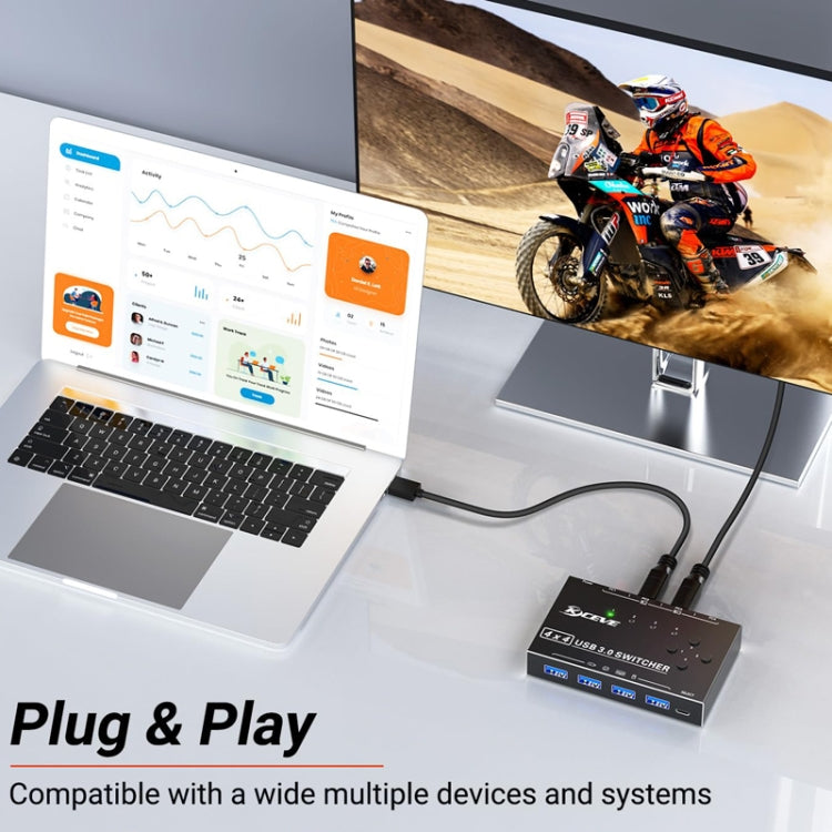 KC-KM434B USB3.0 4 Port USB Shared Device 4 Port Printer Sharing Device Keyboard Mouse Switch by buy2fix