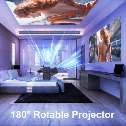 HY320 1080P 390ANSI 4K Android 11 Projector With Wifi 6 Bluetooth 5.0 Support Miracast / Airplay / DLNA US Plug by buy2fix