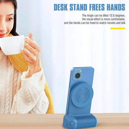 Camera Shape Bluetooth Magnetic Rotating Photo Handle Desktop Stand, Color: Dark Blue Upgraded Model - Phone Remote Control by buy2fix | Online Shopping UK | buy2fix