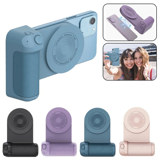 Camera Shape Bluetooth Magnetic Rotating Photo Handle Desktop Stand, Color: Pink Basic Model - Phone Remote Control by buy2fix | Online Shopping UK | buy2fix