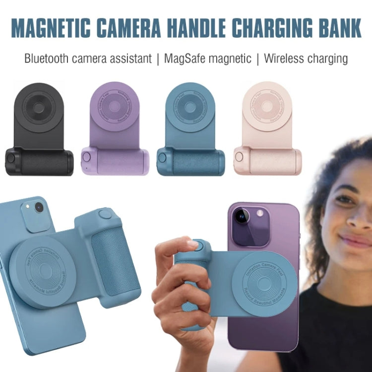 Camera Shape Bluetooth Magnetic Rotating Photo Handle Desktop Stand, Color: Pink Upgraded Model - Phone Remote Control by buy2fix | Online Shopping UK | buy2fix