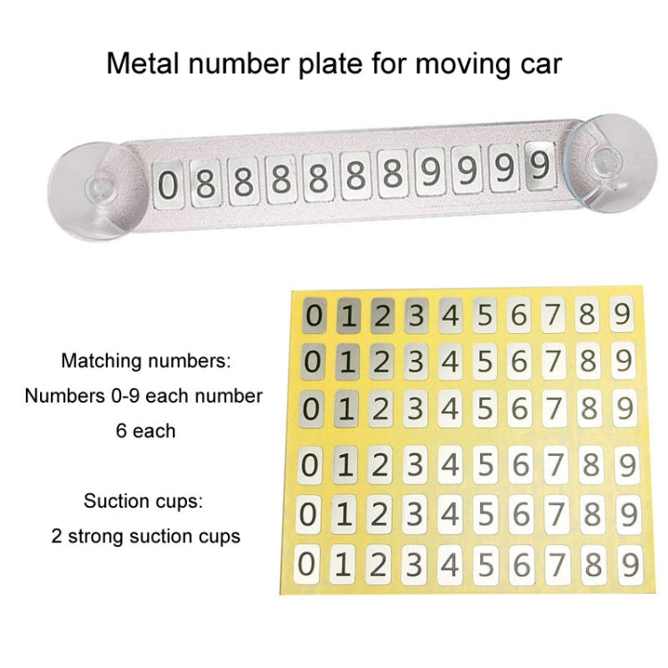 Parking Number Plate Aluminum Alloy Lightweight Simple Temporary Parking Plate(Rose Gold) by buy2fix