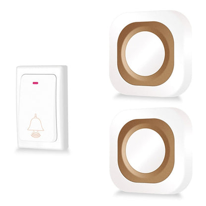 Flash Wireless Home Doorbell Self-Generated Smart Remote Control Doorbell Without Batteries, Specification: 1 For 2 White(EU Plug) by buy2fix