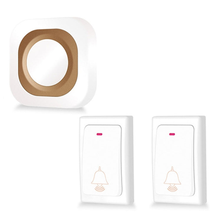 Flash Wireless Home Doorbell Self-Generated Smart Remote Control Doorbell Without Batteries, Specification: 2 For 1 White(EU Plug) by buy2fix