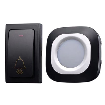 Flash Wireless Home Doorbell Self-Generated Smart Remote Control Doorbell Without Batteries, Specification: 1 For 1 Black(EU Plug) by buy2fix