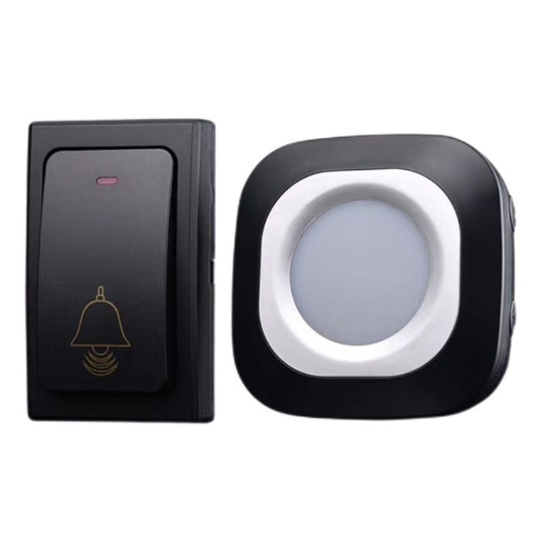 Flash Wireless Home Doorbell Self-Generated Smart Remote Control Doorbell Without Batteries, Specification: 1 For 1 Black(UK Plug) by buy2fix