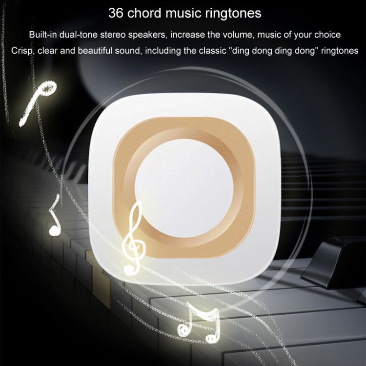 Flash Wireless Home Doorbell Self-Generated Smart Remote Control Doorbell Without Batteries, Specification: 1 For 2 White(EU Plug) by buy2fix