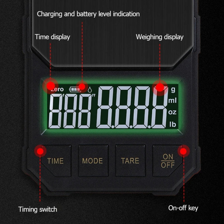 Battery Model 2kg/0.1g Portable Toolbox Digital Scale Jewelry Weighing Tool with Timing by buy2fix