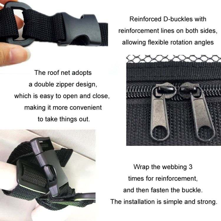 SUV Ceiling Storage Net Car Roof Mesh Storage Bag Suitable For 3-handle Models, Specification: Transparent PVC+Reinforcement Webbing by buy2fix
