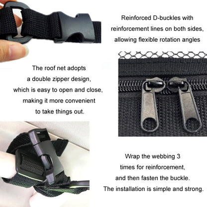 SUV Ceiling Storage Net Car Roof Mesh Storage Bag Suitable For 3-handle Models, Specification: Transparent PVC+Reinforcement Webbing by buy2fix