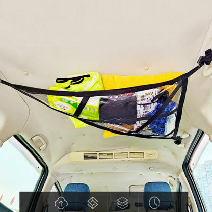 SUV Ceiling Storage Net Car Roof Mesh Storage Bag Suitable For 3-handle Models, Specification: Transparent PVC+Reinforcement Webbing by buy2fix