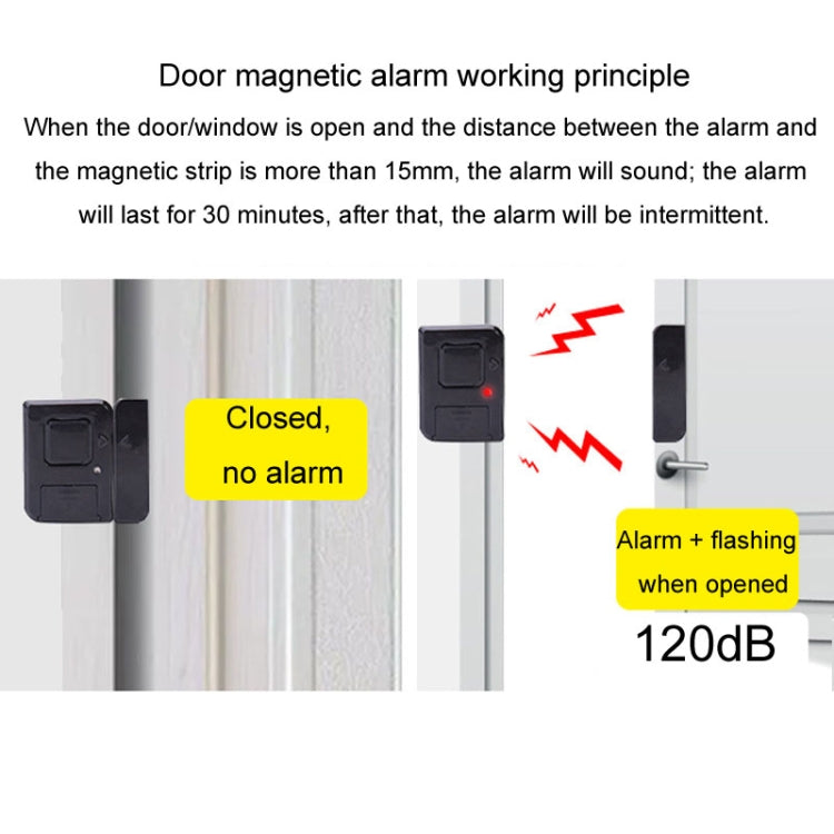 Door Magnetic Wireless Bell Door And Window Alarms Strong Adhesive Wolfproof Anti-theft Alarms(White) by buy2fix
