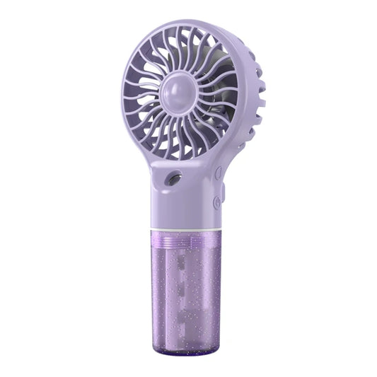 USB Rechargeable Handheld Misting Fan Portable Hydration Electrical Fan(Purple) by buy2fix