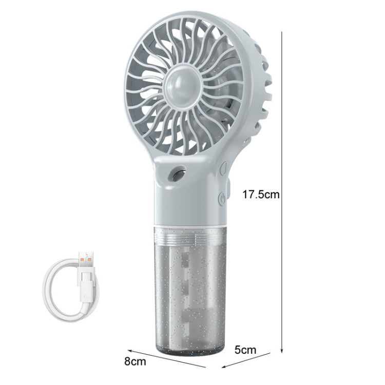USB Rechargeable Handheld Misting Fan Portable Hydration Electrical Fan(Grey) by buy2fix