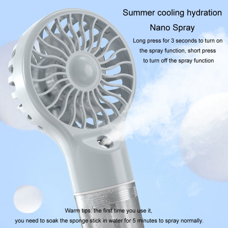 USB Rechargeable Handheld Misting Fan Portable Hydration Electrical Fan(Purple) by buy2fix