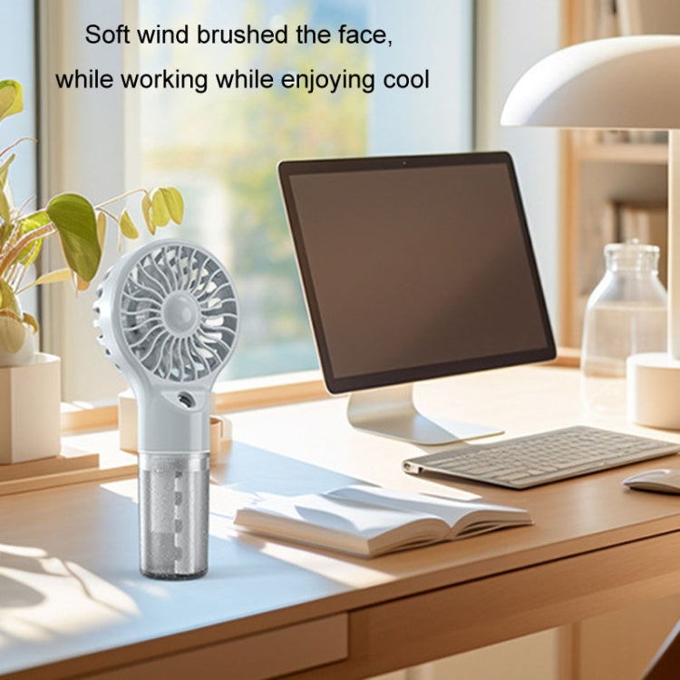 USB Rechargeable Handheld Misting Fan Portable Hydration Electrical Fan(Grey) by buy2fix