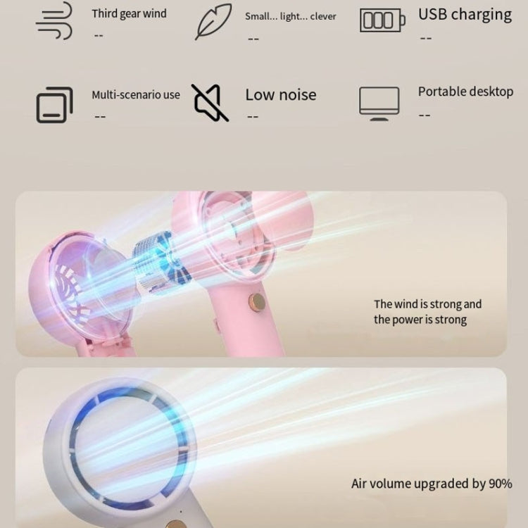 Mini Turbo Handheld Electrical Fan Portable USB Rechargeable Small Fan(Light Brown) by buy2fix