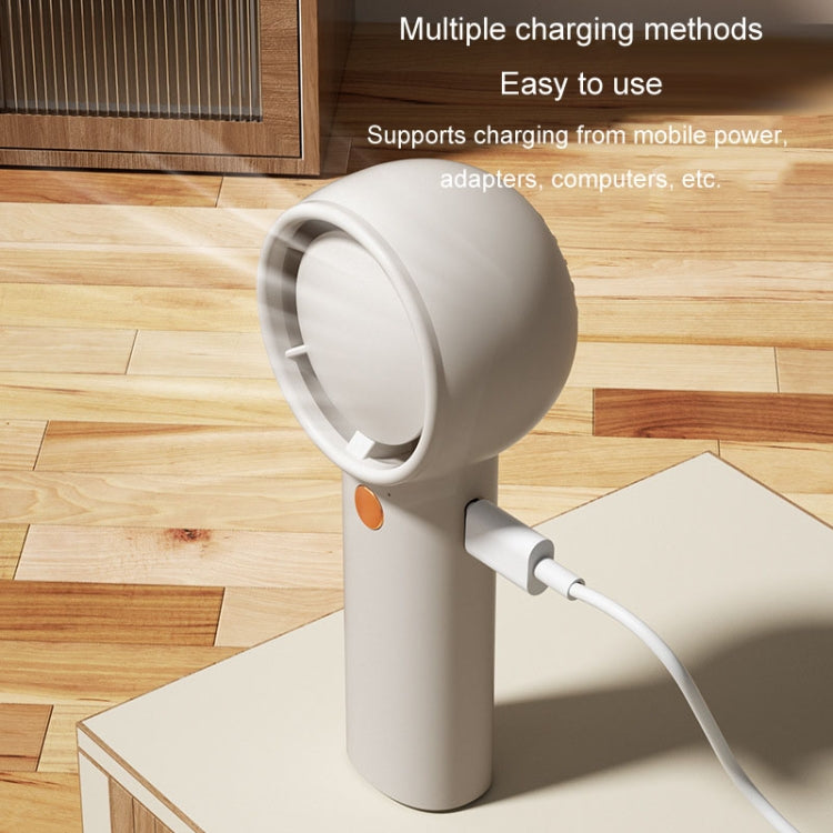 Mini Turbo Handheld Electrical Fan Portable USB Rechargeable Small Fan(Light Brown) by buy2fix