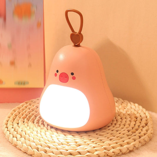 Cartoon LED Portable Night Light USB Rechargeable Plug-in Bedroom Bedside Lamp(Pink) by buy2fix