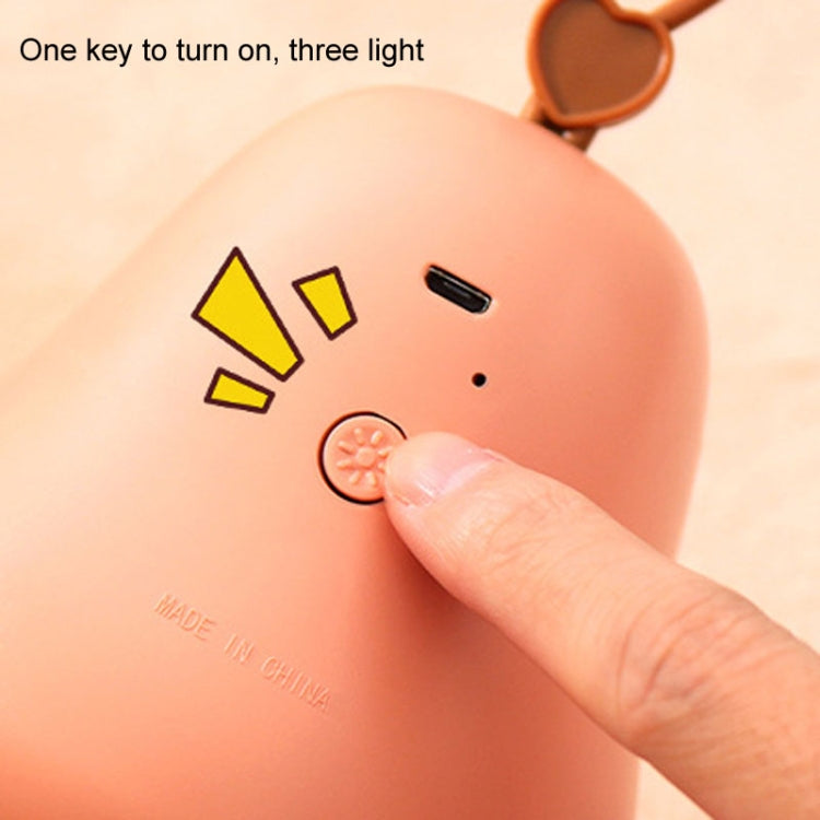 Cartoon LED Portable Night Light USB Rechargeable Plug-in Bedroom Bedside Lamp(Pink) by buy2fix