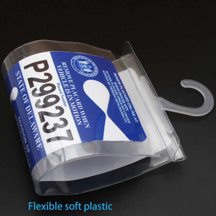 2pcs PVC Transparent Hook Bag Disability Placard Parking Sign Bag(29.5x12.7x0.4mm) by buy2fix