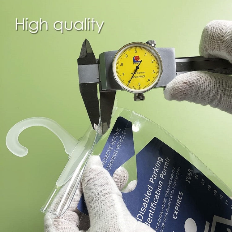 2pcs PVC Transparent Hook Bag Disability Placard Parking Sign Bag(29.5x12.7x0.4mm) by buy2fix
