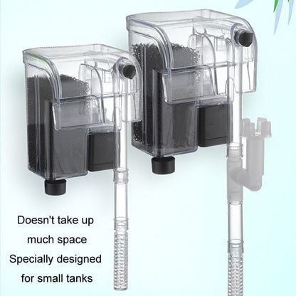 Wall Mounted Silent Fish Tank Filter Waterfall Aquarium Filtration Clean Oxygenator Pump, Style: Without Degreasing Film(US Plug) - Air Pumps by buy2fix | Online Shopping UK | buy2fix