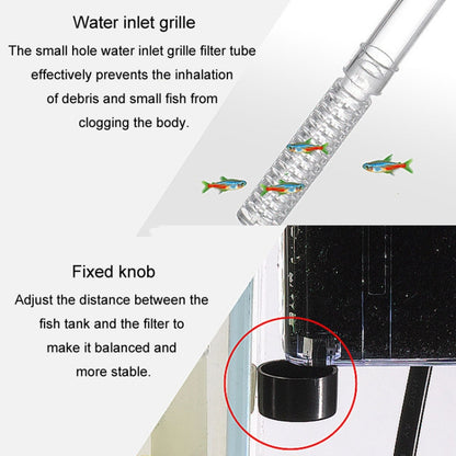 Wall Mounted Silent Fish Tank Filter Waterfall Aquarium Filtration Clean Oxygenator Pump, Style: Without Degreasing Film(US Plug) - Air Pumps by buy2fix | Online Shopping UK | buy2fix