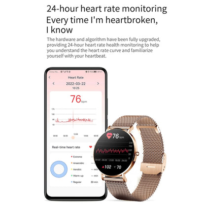 T8 1.3-inch Heart Rate/Blood Pressure/Blood Oxygen Monitoring Bluetooth Smart Watch, Color: Gold by buy2fix