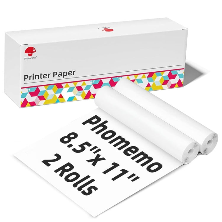 Phomemo 2 Rolls Letter Thermal Paper Use With M08F Printer Holder For M832/M833/M834/M835/P831/Q302 Printer - Printing Paper by Phomemo | Online Shopping UK | buy2fix